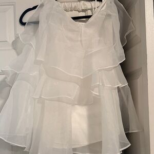 White Layered Ruffle Blouse